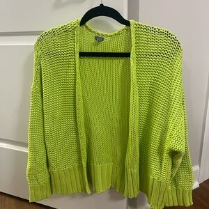 Aerie Vibrant Lime Knit Cardigan